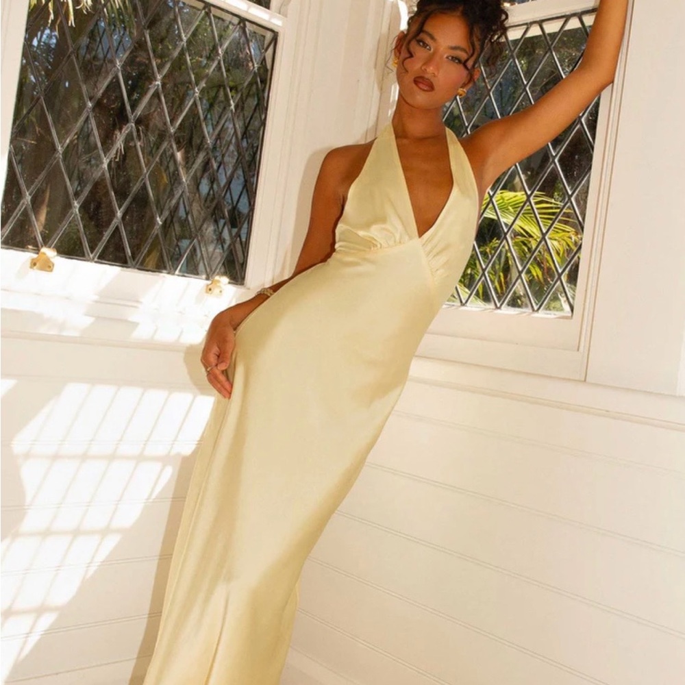 Peppermayo Cream Backless Dress